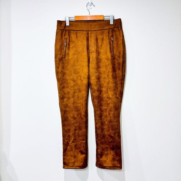 GRENIER – Tan faux suede pull-on pants | Soft stretchy fit | Medium * - Picture 5 of 8